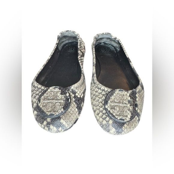 Tory Burch Minnie Flat Size 6.5 Snakeprint - Picture 2 of 11
